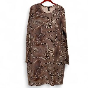 Wild Fable groovy Cream and Brown Dress